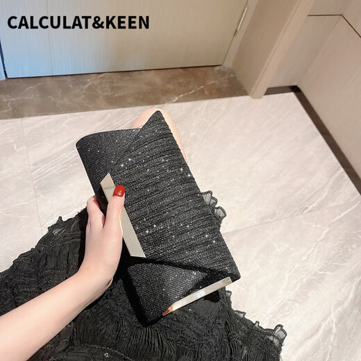 CALCULAT/KEEN2025 new bag simple shoulder bag casual European and American fashion dinner crossbody bag disco clutch bag 088 gold
