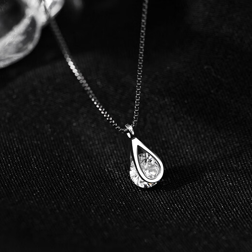 Laomiao S925 Sterling Silber Wassertropfen Halskette für Mädchen 2024 Neue Sorten -Schlangekette Frische Frühlings- und Sommerzubehör Wassertropfen Halskette