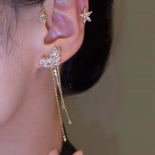 Miao Yijia Earrings Tassel Earrings Earrings Earrings Earrings No Piercing Girls Birthday Gifts Women 2025 New Jewelry Earrings Jewelry Star Flower Tassel Earrings Pair