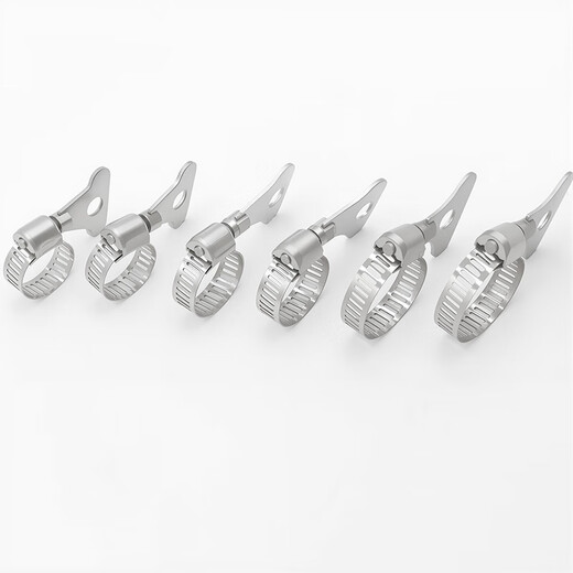 Yongli Shang 201 stainless steel handle type hoop clamp gas pipeline fixed joint hand-tight hose clamp water pipe tight clamp buckle fire-proof rust-resistant and wear-resistant 8-12mm 5 pieces