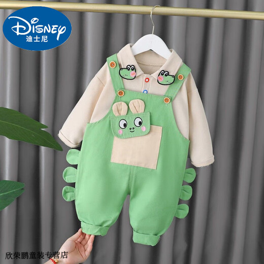 Disney baby girl spring suit girl spring autumn style fashionable 2 children's clothes spring 3 baby overalls children's clothing one year old brown rabbit animal strap long sleeve suit AC 100 recommended 90-100cm 1 and a half years old-2 years old