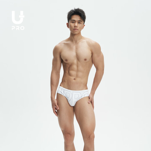 Youpu UPRO Men's Swimming Briefs Letter Printed Swimming Briefs White M