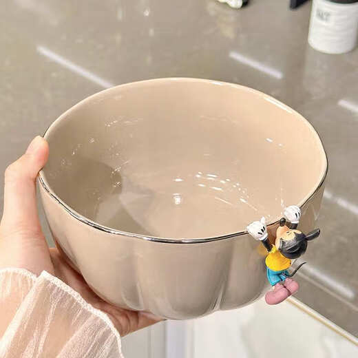 恩宝乐特别好看的陶瓷碗盘餐具套装家用水果碗面碗汤碗吃饭碗2024新款 简约纯色釉盘子8.5寸2个装1278