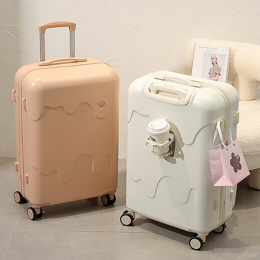 G.Duckkids Little Yellow Entenkoffer kleiner Kapazität Trolley Koffer Frauen Hochwertiges Passwort Anmeldeflugflugzeug Hülle kurze Eisbox Leichte Gans gelb 20 Zoll