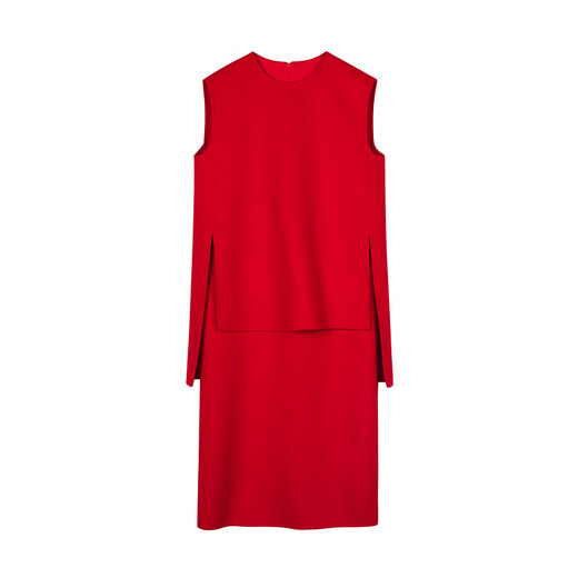 
LESS 2024 winter new wool loose sleeveless dress 2OBG13820 622 red XS