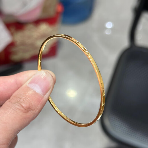 Fat Donglai's same style 18k gold bracelet, original, classic, versatile, handmade, niche design for women, simple and extremely fine ring, extremely small square bracelet 60mm (medium size)