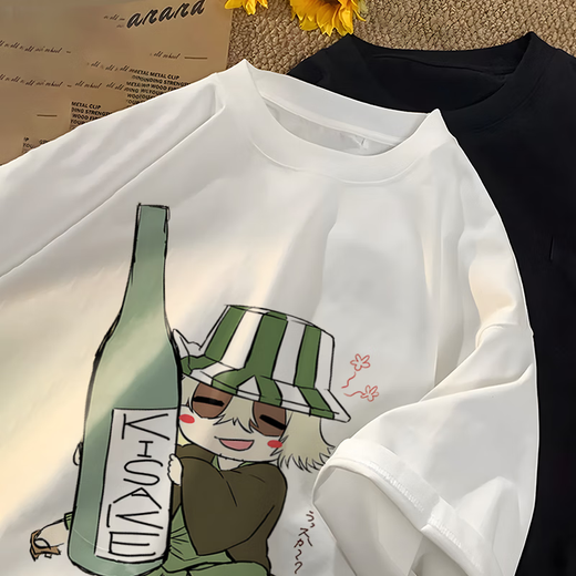 Hong Ruiba Kurosaki Ichigo T-shirt Death T-shirt Bleach court-manche Urahara Kisuke inoue Orihime Manga Vêtements périphériques blanc-E3271 Urahara Kisuke S (80-100jin [Jin est égal à 0,5 kg]))