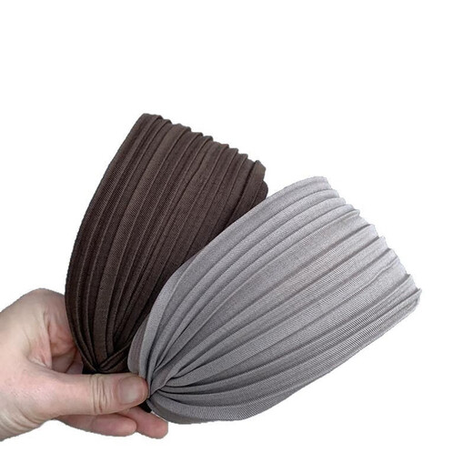 618 Gifts High-end Niche Korean Style Simple Folded Wide-Border Hairpin Headband Women's Retro High Skull Headband Black Striped Folded Headband