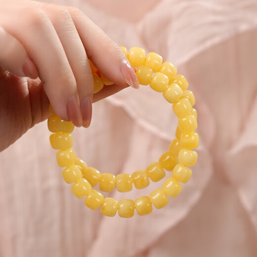 Dara (dara) Russian chicken fat yellow beeswax bracelets for men and women, about 11.8g, practical as a Chinese Valentine's Day gift for dad and elders