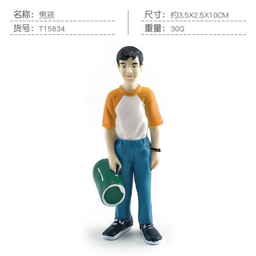 
Simulation character model grandparent mother dad boy girl baby static doll ornament toy landscaping T15833 girl 32g