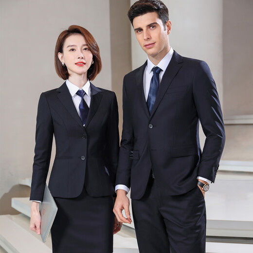 GOLDLION G+ Youngor Spring and Summer Professional Suit for Men and Women Uniform Wool 70 Suit Two-button Classic Commuting Black Men's Suit S