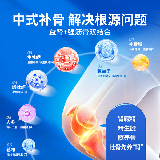 Gubentang Bugu Zhuang Cápsula ósea de la pierna y los calambres y fracturas Restauran la osteoporosis suplemento de calcio Productos nutricionales para personas de mediana edad y ancianos