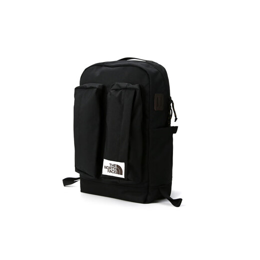 北面（The North Face）运动潮流Logo拉链开合再生聚酯纤维背包双肩包常规男女同款情侣款 黑色