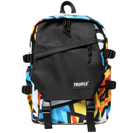 TRUFFL2025 Schulbag Graffiti Männlich Großkapazität Mittelschule Rucksack weibliche Grundschule Travel Mountesering Computer Rucksack Schwarz Videospiel Coole Farbe