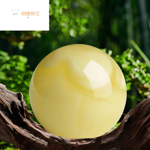 Chuxu Natural Amber Beeswax Round Beads Loose Beads Single Bead Bracelet with Beads White Nectar Bracelet Separated Beads Star and Moon Bodhi Accessories White Nectar 6mm/Single Bead