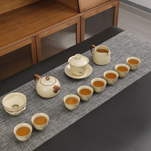 Xiduomi tea set complete set Kung Fu tea set Ru kiln housewarming gift gift box teapot cover bowl tea set ceramic Teacher's Day men