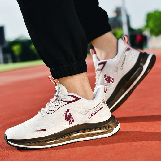 Paul Camel Zapatos para hombres para el verano Aprendible Shops Sports Sports Absorción de choque Light Rebound Runing Ejercicio Moda Togging Shoes Maroon-Qz6227 41