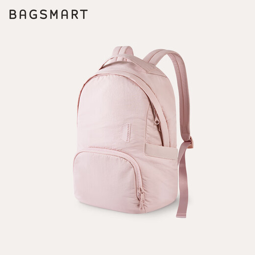 BAGSMART双肩包女学生书包软壳包通勤背包电脑包粉色旅游小型包包 粉色