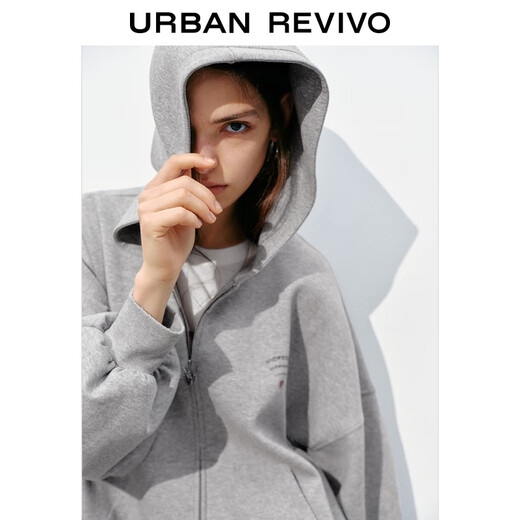 UR2025 Autumn New Women's Casual Love Capalled Súper Fatón Super Loose Uyv150063 Flower Grey (ligeramente suelto) M (M-L)
