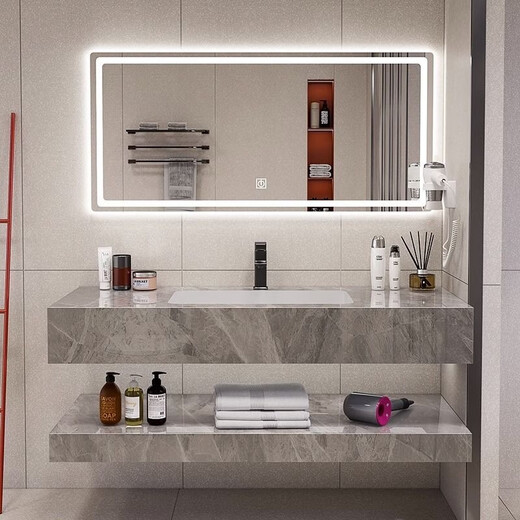 [Slab de roca de doble capa] Basina de lavado sin costura de roca Casina Integrada de lavado de baño de doble capa Basina de lavado de inodoro [elegante y simple] Basina blanca sin costura [inteligente [Sqwy Classic] 60*50 ha vendido 5689 piezas