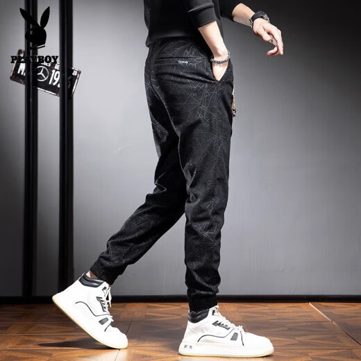 Pantalones playboy jeans casuales de moda para hombres pantalones atados a los hombres de verano seda delgada de hielo delgado nuevo pantalones de trabajo de pierna ancha regular l adecuado para 116-135jin [Jin iguala 0.5 kg] adecuado para 116-135Jin [Jin equivale a 0.5 kg]