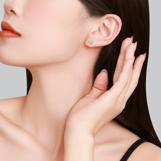 Chao Acer PT950 Platinum Diamond Earrings Girls Birthday Gift Pricing Platinum EEP42200043 One Pair