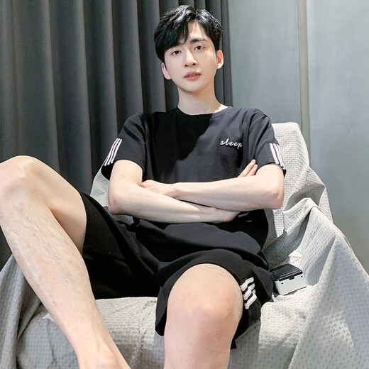 康诺顿（CONNORTON）男士睡衣男夏季短袖棉质男款夏天薄款男生可外穿大码家居服 HD9928 XL