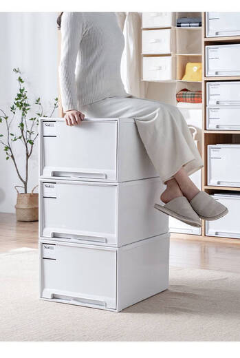 Yonghuan Storage Cabinet Drawer Garderobe Aufbewahrungsbox Plastiklagerstaatenstraße Haushaltsschubladen Lagerschrank 47-3923 Tiefe 47*Breite 39*Hoch 23 cm weißer Einerpack rein weißer Schublade verdickter Exportmodell