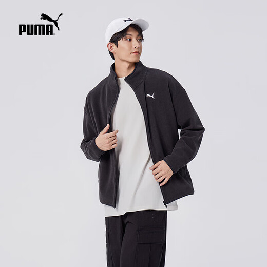 PUMA loose and versatile stand-up collar polar fleece jacket for men and women couples autumn and winter sports jacket 686093