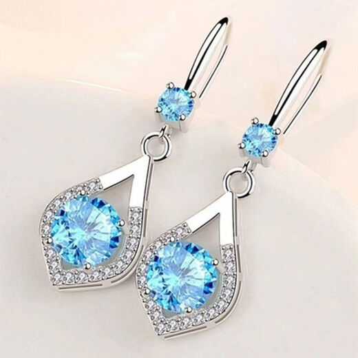 Platinum earrings pt950 long earrings niche design high-end earrings temperament simple hook platinum earrings for women 3.9g Eternal Love Earrings White Diamond