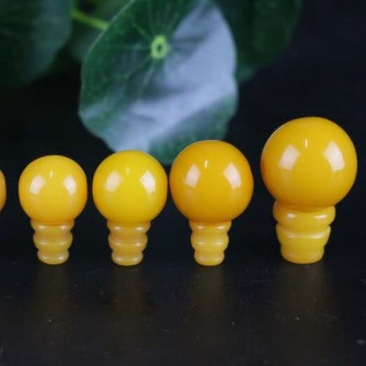 Yixiang Chicken Oil Yellow Beeswax Round Beads Tee Loose Beads Beeswax Tee Buddha Head Pagoda DIY Accessories Bracelet Old Wax Color 12mm Tee Set