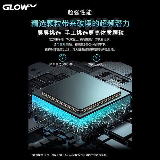 Gloway 32GB (16GBX2) DDR5 6000 Desktop Memory Longwu Vest Strip Samsung Granule CL38 Starry Sky Black
