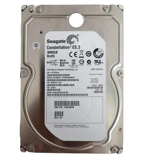 希捷Seagate 3T企业级SAS硬盘 ST3000NM0023  服务器盘3.5寸 4T 1GB