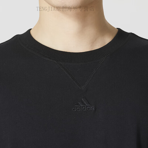Adidas short-sleeved men's summer loose black top running American basketball pure cotton sports T-shirt men IC9793/cotton S 120-135Jin [Jin equals 0.5 kg]