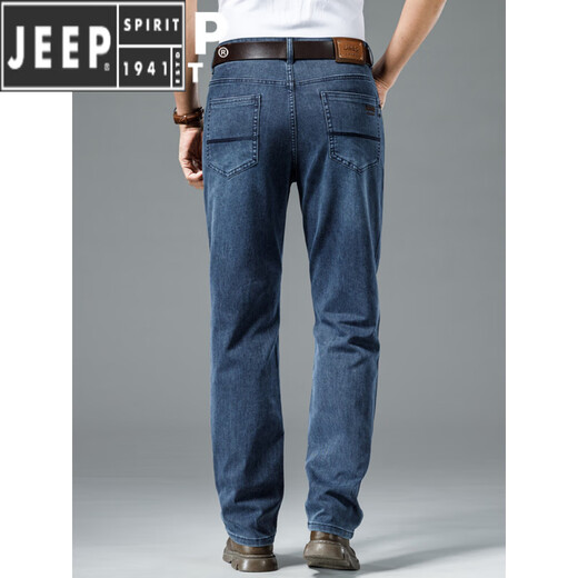 JEEP SPIRIT美国正品高级牛仔裤男夏季薄款弹力宽松直筒百搭潮流透气大码长裤 J679黑色 【春秋冬款】 29 码数-腰围【2尺2】