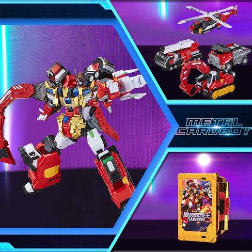 Show high-end card fighter 3 toys children's car transforming mecha robot King Kong Thunder King S boy's birthday gift dazzling card fighter 3 reloaded Red Soul King - new products in stock quickly