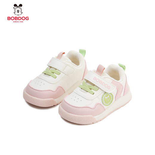 BOBDOG baby toddler shoes non-slip spring and autumn new style girls sneakers breathable leather casual functional shoes for infants and young children beige pink (leather) size 25/shoe inner length 16.4cm