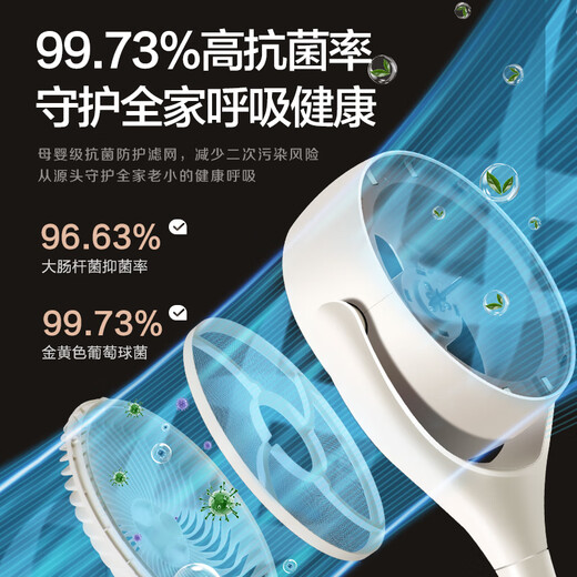 Gree Electric Fan Living Room Household Air Circulation Fan Level 1 Energy Efficiency Intelligent Voice Floor Fan Antibacterial Filter Fan DC Variable Frequency Negative Ion Aromatherapy Desktop Dual-Purpose Electric Fan Flagship New Product - Voice Antibacterial FXDZ-20X82Ag5