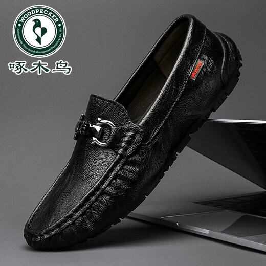 Zapatos de cuero suaves de cuero suave de carpintería, zapatos de frijoles, zapatos genuinos de cuero de cuero de cuero 2025, cuero suave y transpirable zapatos de cuero casual de cuero casual, negro hueco-9901 38