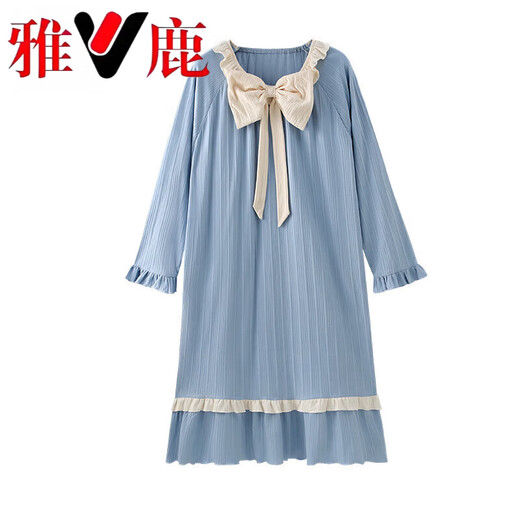 Yalu Breast Pad Nightkide Frauen reine Baumwolle Langarm süße Prinzessinstil Internet Berühmtheit großer Sicht Pyjama LOSS 2025 Neuer Frühling und Herbst CK-16863 2xl [brustloses Pad]