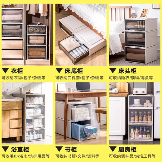 
LDVEP storage box drawer clothes finishing box transparent plastic clothing storage box wardrobe layered artifact storage box C3523 [deep 45*width 35*height 23CM]