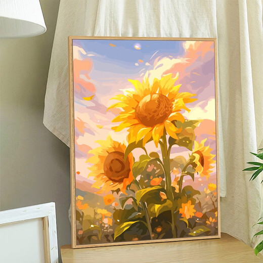 2024 Neue Sonnenblumenserie DIY Digitalölmalerei handbemalte Malmale Farbfüllen handgemachte Öl