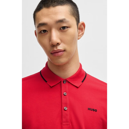 雨果博斯（HUGO BOSS）雨果 RED修身版型弹力棉质Polo衫 印有徽标50467344_693 M