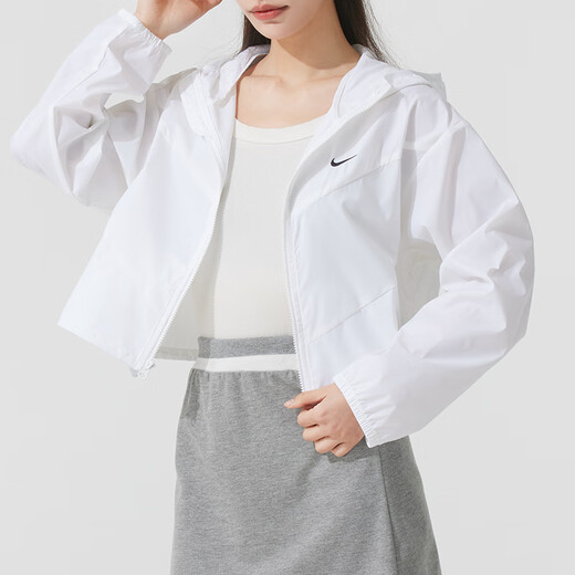 Nike (Nike) Sportanzug Frauen 2025 Neues Herbst-Fitness-Training gewebter Kapuzenjacke Jacke Strickhosen HJ1183-100+DM6420-010 M