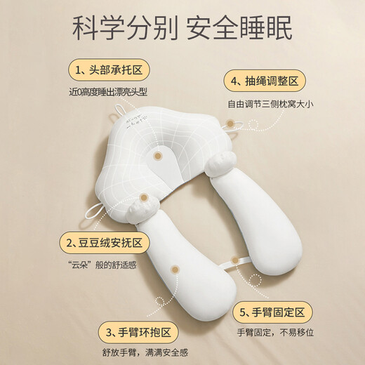 柯斯德尼（kidsneed）婴儿定型枕宝宝安抚枕头0-6个月-1岁新生儿纠正偏头抗菌透气