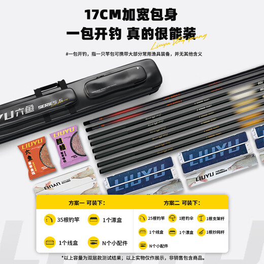 Six-fish foldable fishing rod bag, umbrella bag, two-in-one portable multi-functional drift box, line box, fishing rod storage bag, single layer - no side bag, huge capacity, scratch-resistant and wear-resistant