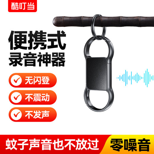 Cool Dingdang Recording Pen, small mini anti-cheating artifact, professional recording equipment to convert text meeting minutes recording artifact, keychain-shaped portable ai smart monitoring listener, Android version, voice-activated recording + 20 hours of recording + voice to text, 8G can store 40 hours of recording