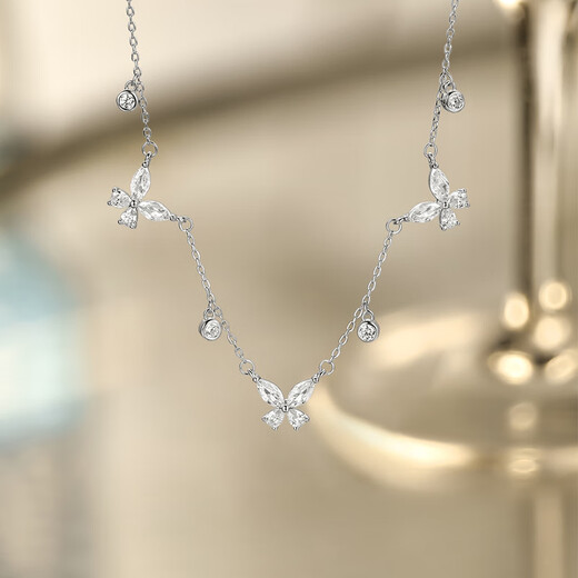 Saturday Blessing Necklace Women's Bow Pendant S925 Silver High-Quality Birthday Gift J0614989 40+5cm