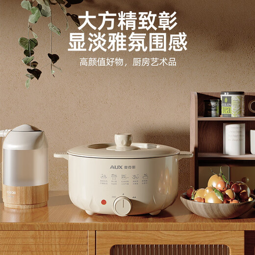 Aux Electric Hot Pot Haushalt Multifunktion Heißtopf 4L Kapazität Studenten Schlafloser Nicht-Stick Elektrisch Kochkochgeschenke Lieferung WXY6627 Aux 6L Electric Hot Pot Aux Marke