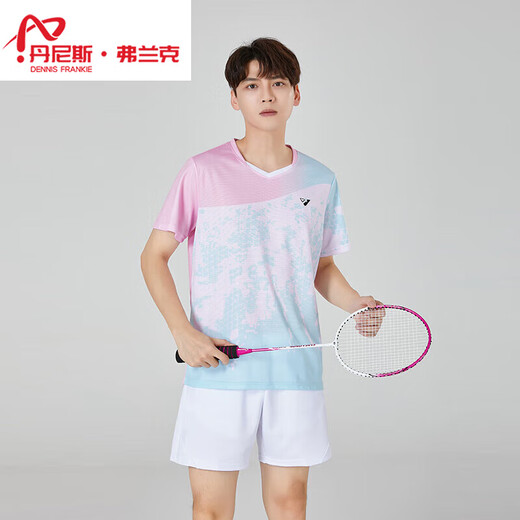 丹尼斯·弗兰克（Denise Frank）羽毛球服套装定制男女比赛训练队服球衣情侣运动速干排球羽 3927A男白色+3638黑裤 M